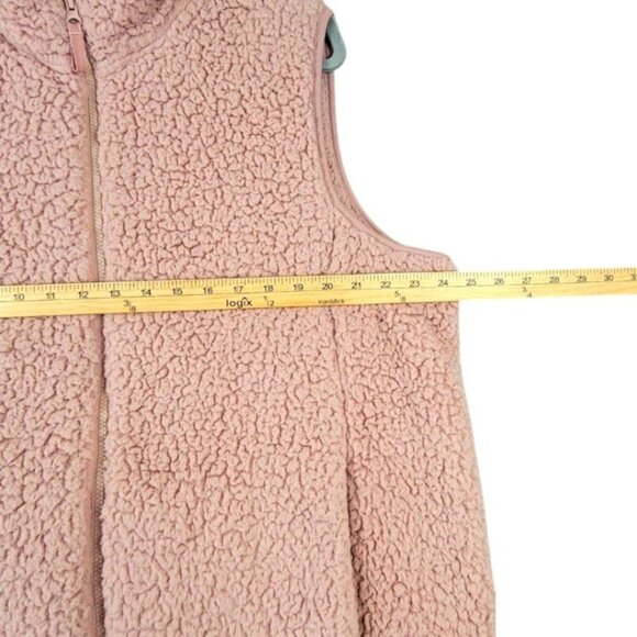 Womens plus 1X Time and Tru winter super cozy pink plush sherpa full zipper vest - Picture 10 of 12